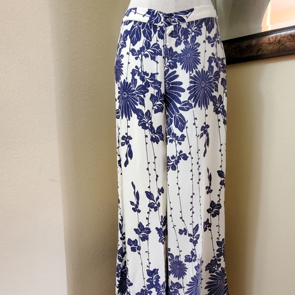 Free People Sundae Blue Floral Print Wide Leg Pants - Picture 4 of 16